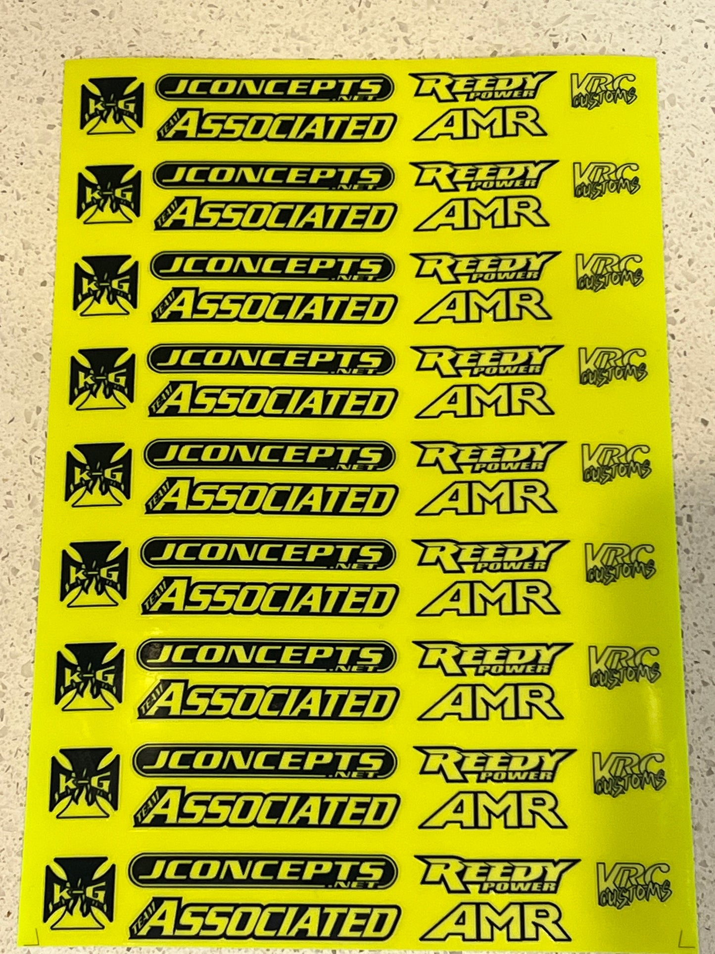 Fluorescent Sponsor Sticker Sheet